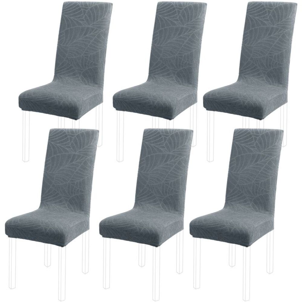 Chair SlipCovers Dining Room Set of 6 Stretch Spandex Fabric Slate Blue